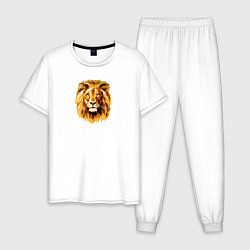 Пижама хлопковая мужская Голова Льва, цвет: белый