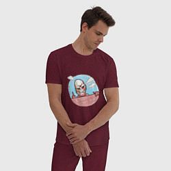 Пижама хлопковая мужская Титан Колосс Атака Титанов, цвет: меланж-бордовый — фото 2
