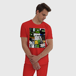 Пижама хлопковая мужская Grand Theft Pepe, цвет: красный — фото 2