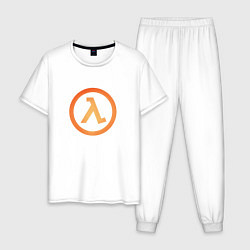 Пижама хлопковая мужская Half-life, цвет: белый