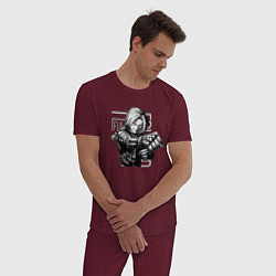 Пижама хлопковая мужская Стальной алхимик, цвет: меланж-бордовый — фото 2