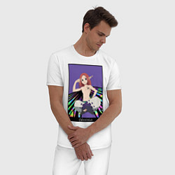 Пижама хлопковая мужская Глоксиния, цвет: белый — фото 2