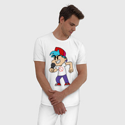Пижама хлопковая мужская Friday Night Funkin, цвет: белый — фото 2