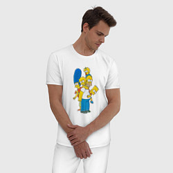 Пижама хлопковая мужская Sipmpsons, цвет: белый — фото 2