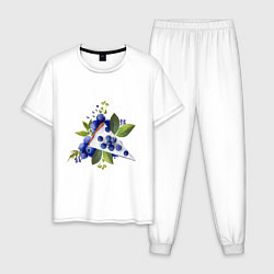 Пижама хлопковая мужская Тортик, цвет: белый