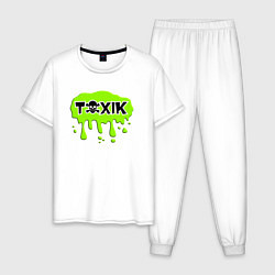 Пижама хлопковая мужская Токсик toxik, цвет: белый