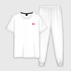 Пижама хлопковая мужская KYMCO Мото Лого Z, цвет: белый