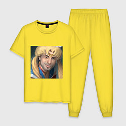 Пижама хлопковая мужская Сейлор Мун, цвет: желтый