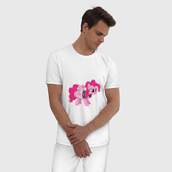 Пижама хлопковая мужская Pinkie Pie, цвет: белый — фото 2
