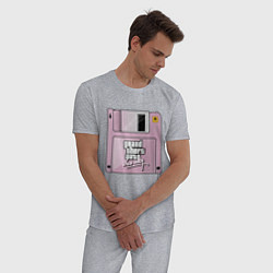 Пижама хлопковая мужская Дискета GTA, цвет: меланж — фото 2