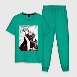 Пижама хлопковая мужская Hitsugaya Toshiro, цвет: зеленый