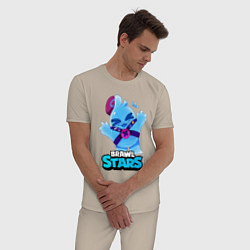 Пижама хлопковая мужская Сквик Squeak Brawl Stars, цвет: миндальный — фото 2