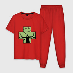Пижама хлопковая мужская DMX Slippin, цвет: красный