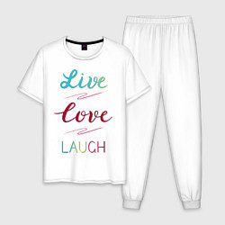 Мужская пижама Live love laugh, Живи, люби