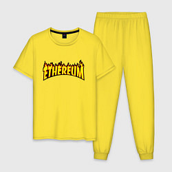 Пижама хлопковая мужская ETHEREUM x THRASHER цвета желтый — фото 1