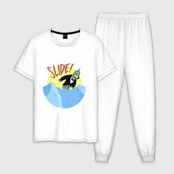Пижама хлопковая мужская Slide Bender, цвет: белый