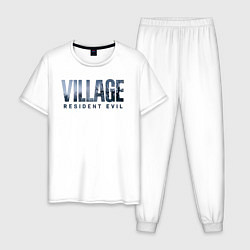 Пижама хлопковая мужская Resident Evil Village Хоррор, цвет: белый