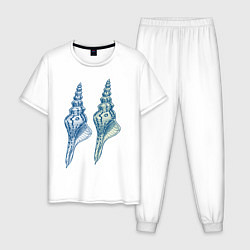 Пижама хлопковая мужская Sea House II, цвет: белый