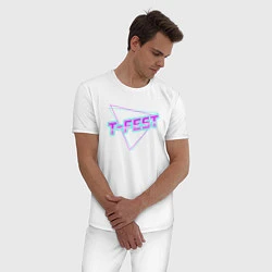Пижама хлопковая мужская T-Fest, цвет: белый — фото 2