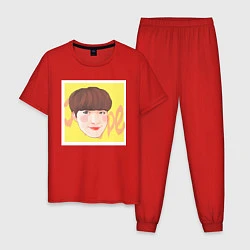 Пижама хлопковая мужская Jung Hoseok, цвет: красный