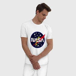 Пижама хлопковая мужская Space NASA, цвет: белый — фото 2
