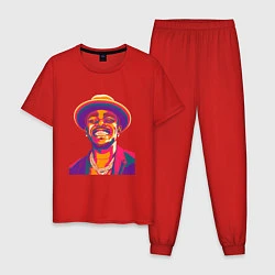 Пижама хлопковая мужская DaBaby Color, цвет: красный