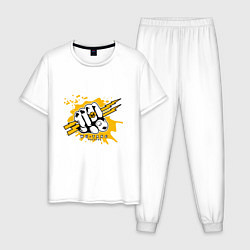 Пижама хлопковая мужская Wu-Tang Power, цвет: белый