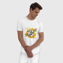 Пижама хлопковая мужская Wu-Tang Power, цвет: белый — фото 2