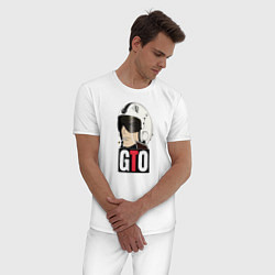 Пижама хлопковая мужская GTO Eikichi, цвет: белый — фото 2