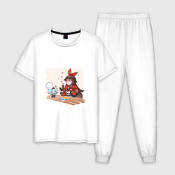 Пижама хлопковая мужская Великий повар Эола и Эмбер, цвет: белый