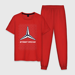 Пижама хлопковая мужская Мерседес - Pro Racing, цвет: красный