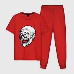 Пижама хлопковая мужская Ужасный и неповторимый, цвет: красный