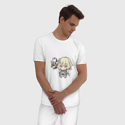 Пижама хлопковая мужская Люмин и Паймон, цвет: белый — фото 2