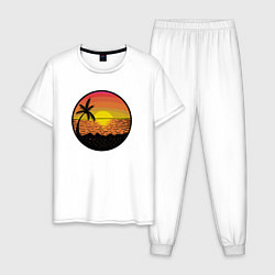 Мужская пижама Закат солнце на пляже