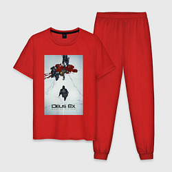 Пижама хлопковая мужская Deus Police, цвет: красный