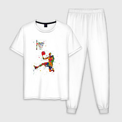 Пижама хлопковая мужская Dream Basket, цвет: белый