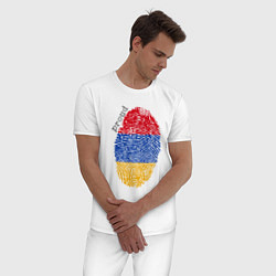 Пижама хлопковая мужская Армения - Гордость, цвет: белый — фото 2