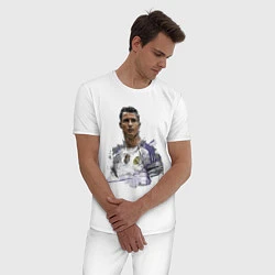 Пижама хлопковая мужская Cristiano Ronaldo Manchester United Portugal, цвет: белый — фото 2
