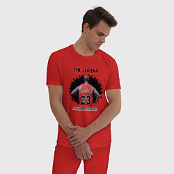 Пижама хлопковая мужская Jordan - The Legend, цвет: красный — фото 2