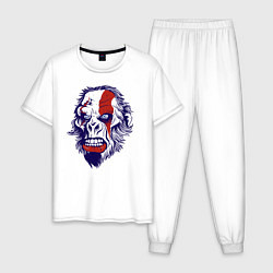 Пижама хлопковая мужская Monkey Kratos, цвет: белый