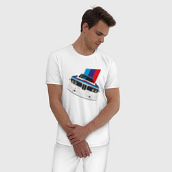 Пижама хлопковая мужская Sport BMW, цвет: белый — фото 2