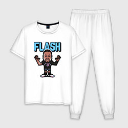 Пижама хлопковая мужская Wade - Flash, цвет: белый