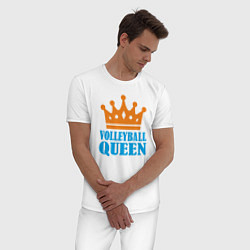 Пижама хлопковая мужская Королева Волейбола, цвет: белый — фото 2