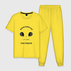Пижама хлопковая мужская Инопланетянин, цвет: желтый