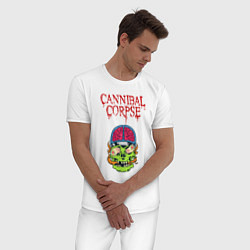 Пижама хлопковая мужская Cannibal Corpse Труп Каннибала Z, цвет: белый — фото 2