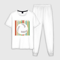 Пижама хлопковая мужская Style Volleyball, цвет: белый