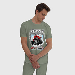 Пижама хлопковая мужская Квадроцикл, цвет: авокадо — фото 2