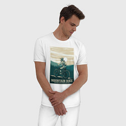Пижама хлопковая мужская Покоритель гор, цвет: белый — фото 2