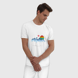 Пижама хлопковая мужская Pop it Simple Dimple, цвет: белый — фото 2