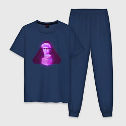 Пижама хлопковая мужская Античный киберпанк, цвет: тёмно-синий